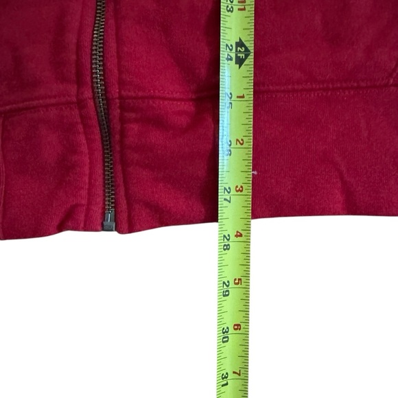 True Religion Red Hoodie Gold Logo Full Zip Long Sleeve L - Picture 4 of 7